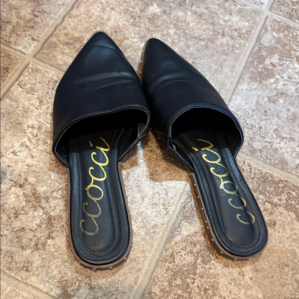 CCOCCI Black Women's Mules with Studded Details - Picture 3 of 3